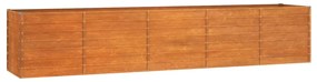 rozsda színű corten acél kerti magaságyás 400 x 80 x 77 cm