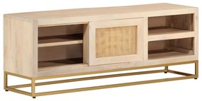 tömör mangófa és vas TV-szekrény 110 x 30 x 40 cm