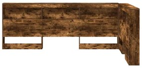 Tároló fejtámla polcokkal Füstölt tölgy 120 cm Faanyag