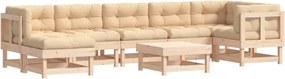 vidaXL 8 részes tömör fa kerti ülőgarnitúra párnával