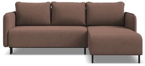 Rózsaszín kinyitható-tárolóhelyes sarokkanapé (jobb oldali) Luana – Makamii