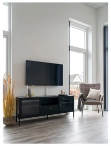 Fekete fém TV-állvány 150x60x35 cm Dalby – House Nordic