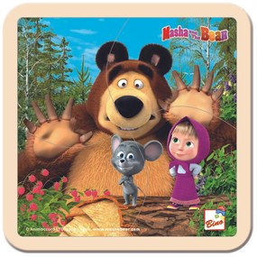 Bino Puzzle, Mása és a medve málnákkal, 15 x 15 cm