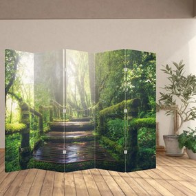 Paraván - falépcsők az erdőben (210x170 cm)