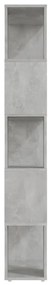 betonszürke térelválasztó könyvszekrény 60 x 24 x 155 cm