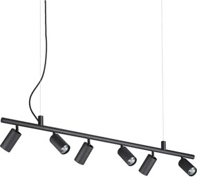 Ideal Lux - LED Csillár zsinóron DYNAMITE 6xGU10/7W/230V fekete