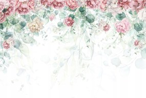 Fotótapéta flizelina Akvarell Virágok Bazsarózsa Rózsa Provence 416x290 +ragasztó