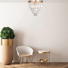 Zuma Line FC17106/4+1 -GLD - Kristály mennyezeti lámpa AMEDEO 5xE14/40W/230V