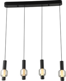 AVIANO LIGHTING 7224-0410 RONDA Többágú Függesztett Lámpa Fekete, Füstös LED IP20