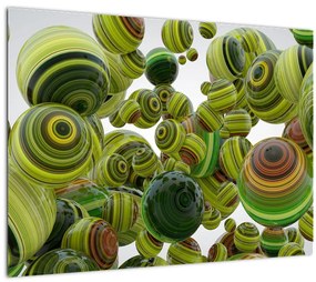 Csíkos gömbök képe (üvegen) (70x50 cm)