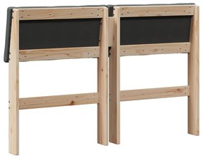 Kárpitozott fejtámla Sötétszürke 120 cm Tömör fenyőfa