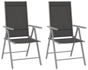 vidaXL 3 részes ezüstszínű alumínium és textilén bisztrószett