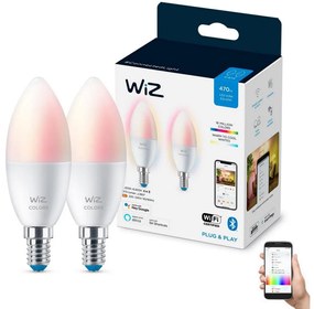 WiZ KÉSZLET 2x LED RGBW Dimmelhető izzó C37 E14/4,9W/230V 2200-6500K Wi-Fi - WiZ WI0148