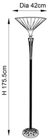 Endon 64042 - Tiffany DARK STAR állólámpa 1xE27/60W/230V, átm. 42 cm