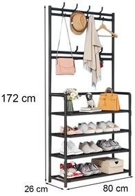 Előszobafal ruhaállvány LRA-02 fekete
