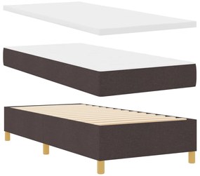 Boxspring Ágy Matrachoz és Padhoz Sötétbarna 100x200 cm Szövet