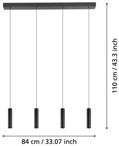 Eglo 900906 - LED Dimmelhető csillár zsinóron ALMUDAINA 4xLED/5,4W/230V