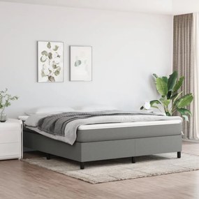 Sötétszürke szövet rugós ágy matraccal 160 x 200 cm