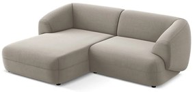 Bézs bársony sarokkanapé (bal oldali) Moana – Makamii