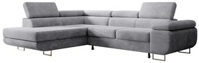 Sarokkanapé Stiletto (B) (világosszürke + ezüst). Akció -15%. 1099694