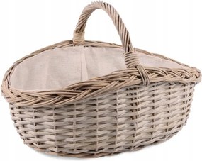 Szürke Fonott Kosár Gomba Bevásárló Anyaggal 38x28x12/18/26 cm