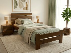 PARIS magasított ágy 90x200 cm, tölgyfa Ágyrács: Léces ágyrács, Matrac: Coco Maxi 20 cm matrac