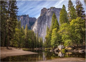 Kép - A Yosemite szikla alatt (üvegen) (70x50 cm)