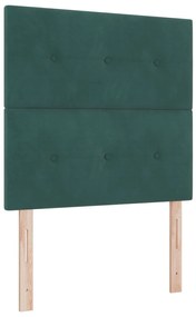Boxspring Ágy Matraccal Sötét Zöld Kis Kettős Bársony