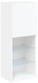 fehér TV-szekrény LED lámpákkal 40,5 x 30 x 102 cm