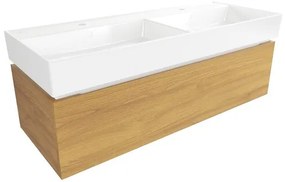 SAT Feel Fürdőszobaszekrény mosdóval 120x30x46 cm matt méztölgy SATFEEL120DMU2