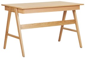 Skandináv Stílusú Világos Fa Színű Fiókos Íróasztal 120x70 cm SHESLAY Beliani