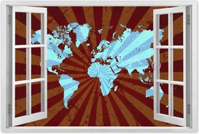 Poszterek 60x40 Kék világtérkép