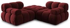 Piros bársony sarokkanapé Bellis – Micadoni Home