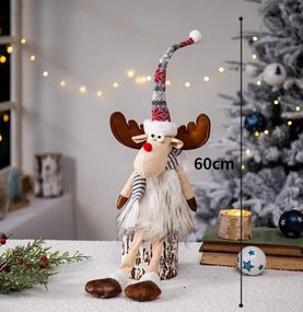 Ülő Karácsonyi Rén Szarvas 50cm