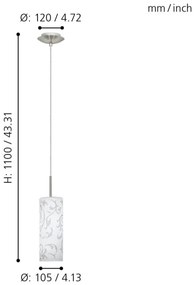 EGLO 90047 - AMADORA függeszték 1xE27/60W