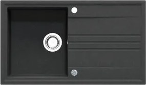 LUKA 1B 1D 860x500 gránit mosogató Metál Fekete GRANMASTER