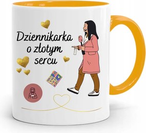 Sárga Bögre Ajándék Riporter Újságírónak fényképes nyomtatással