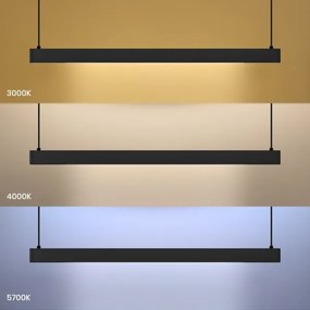 LINEA LED kábeles függeszték 36W/230V 3000/4000/5700K CRI 90 fekete