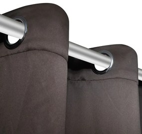 2 db barna sötétítőfüggöny fém fűzőlyukakkal 135 x 175 cm