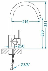ALVEUS 1129028 - Mosogató csap ELZA 35,1 cm csiszolt acél