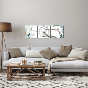 Kép - egzotikus állatok (órával) (90x30 cm)
