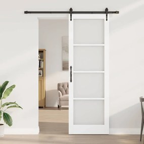 Egyszerű Csúszó Ajtó Fehér 78 x 232 cm Fa és fém