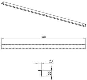 Elita Look, fogantyú szekrényhez 60 cm 1 db, fekete matt, ELT-167515