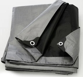 Takaró ponyva szürke - fekete 8x12 m 260 g/m2