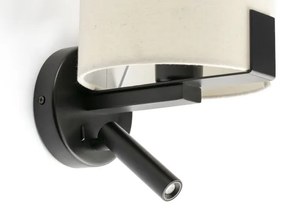 FARO 20053 - LED Fali lámpa NILA 1xE27/15W/230V + LED/3W krémes/fekete