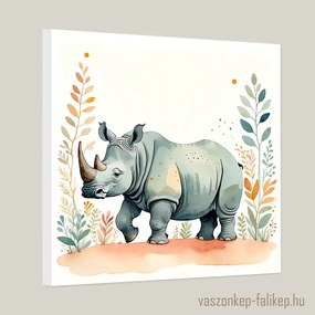Orrszarvú illusztráció akvarell – természet ihlette prémium falikép 40x40cm
