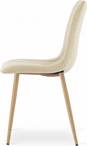 Étkezőszett 1 + 4, fehér étkezőasztal ADRIA 120x80 cm + krémszínű bársony szék LAVA