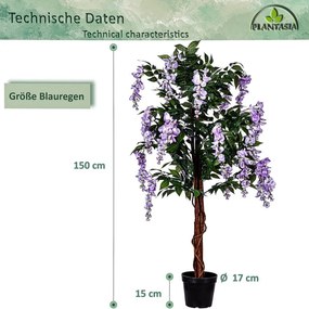 PLANTASIA Műnövény Wisteria 120 cm lila