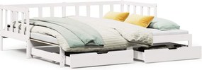 vidaXL fehér kihúzható heverő fiókokkal matrac nélkül 80 x 200 cm