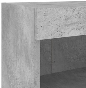 4 darab betonszürke falra szerelhető TV-szekrény LED-del